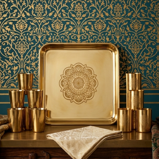 TRAY + GLASS (AMARPALI/BULLET)