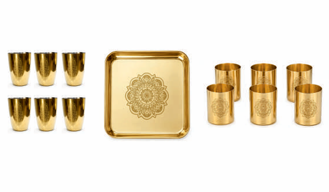 TRAY + GLASS (AMARPALI/BULLET)