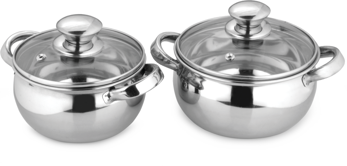 S.S. HANDI SUZZANE SET WITH GLASS LID
