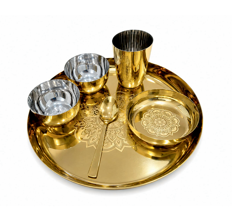 PVD GOLD Thali set (SET OF 6PCS)