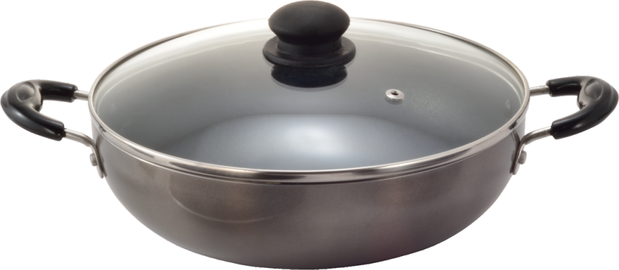 HARD ANODISED Deep Kadhai With Lid